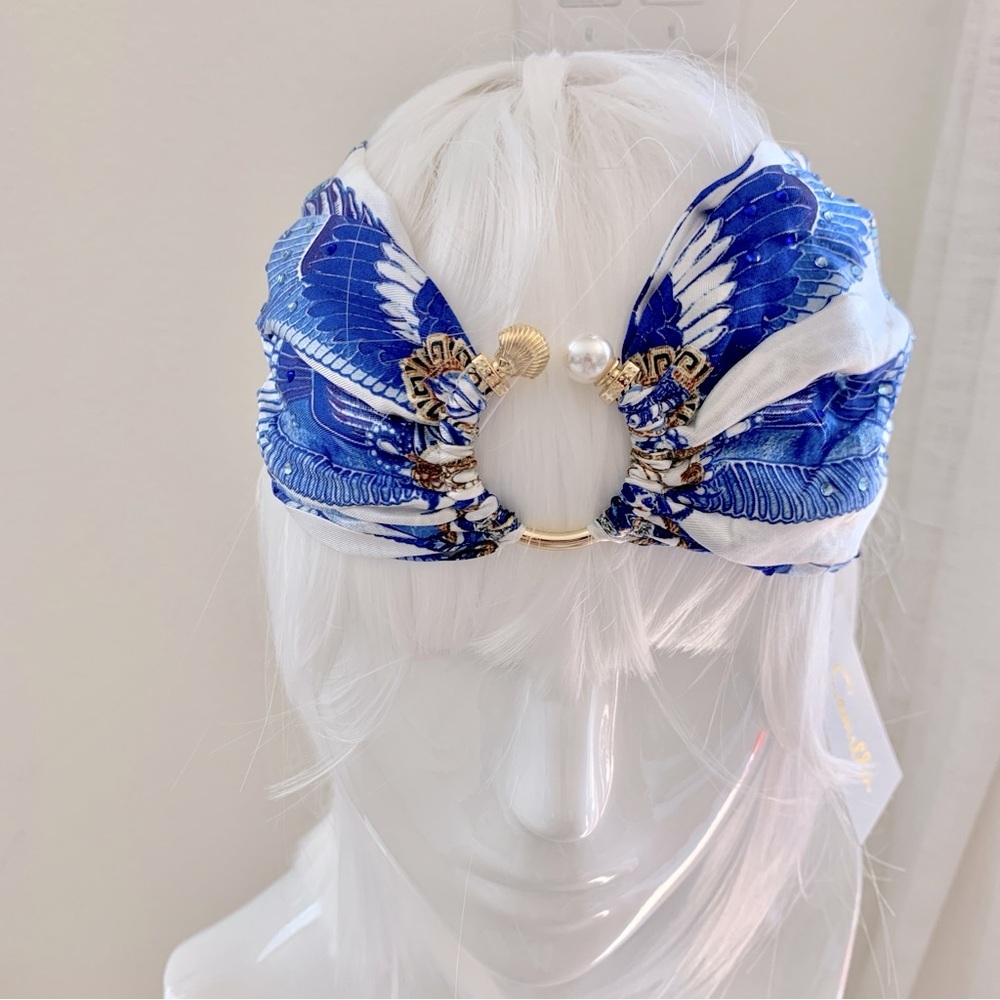 [🌟 PRICE FIRM] CAMILLA Dancing With Daylight Ring Headband Boho Blue Greek - Picture 2 of 11